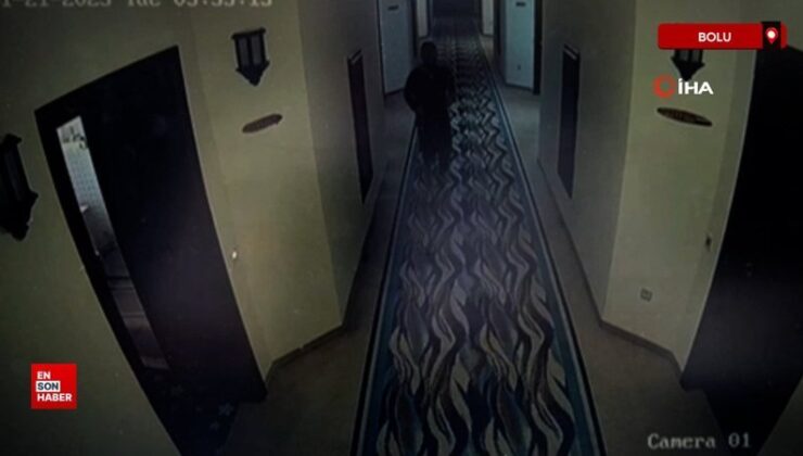 Kartalkaya’daki yangında otelin yöneticisinin ailesiyle kaçtığı anlar