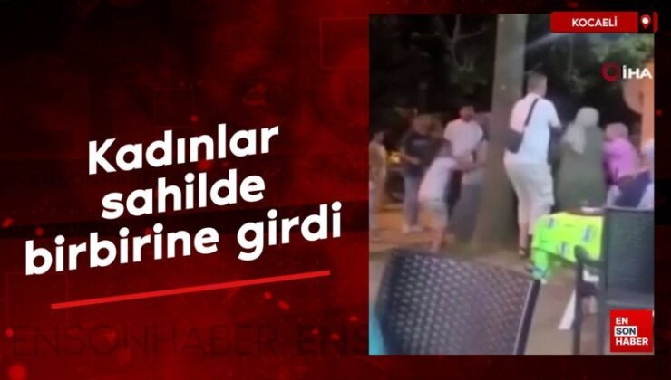 Kocaeli’de bayanlar kıyıda birbirine girdi