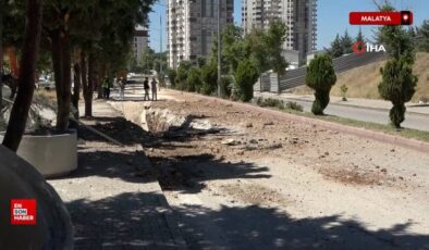 Malatya’da altyapı çalışmasında doğalgaz borusu patladı