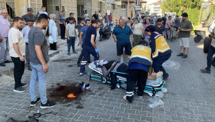 Manisa’da yaşlı bayan, seyir halindeki motosikletten düştü