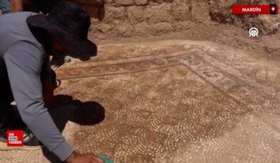Mardin’de Dara Antik Kenti’nde yaklaşık 1500 yıllık mozaik bulundu
