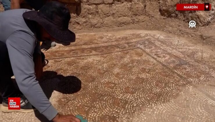 Mardin’de Dara Antik Kenti’nde yaklaşık 1500 yıllık mozaik bulundu