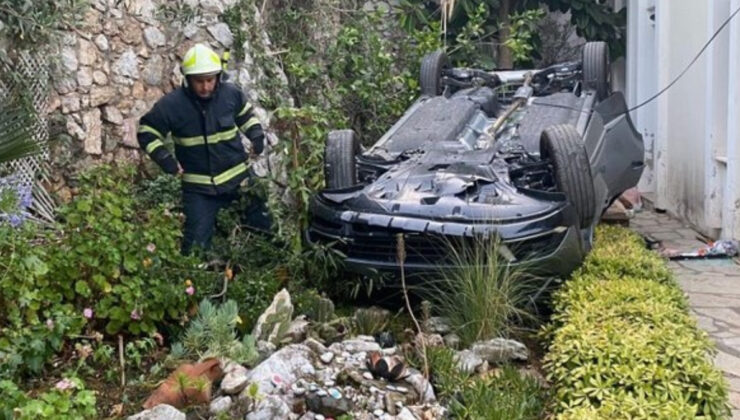 Muğla’da araba, konutun bahçesine uçtu: 1 meyyit 4 yaralı