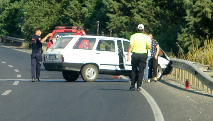 Muğla’da seyir halindeki arabadan alevler yükseldi