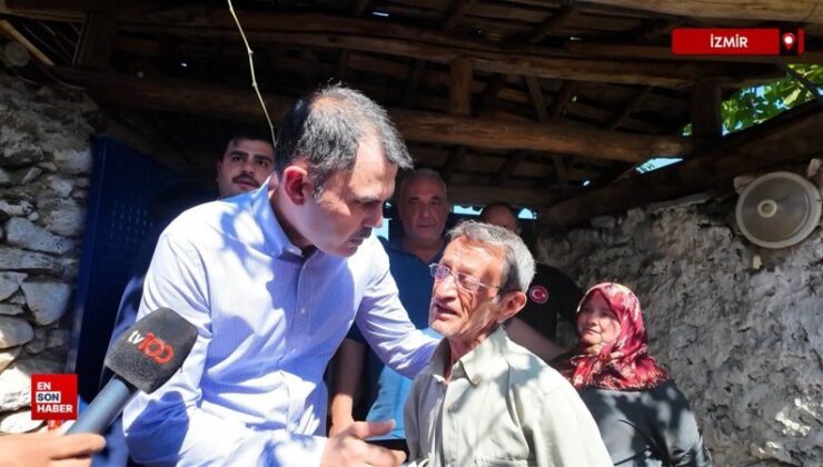 Murat Kurum, İzmir Ödemiş’te konutlarını kaybeden vatandaşları ziyaret etti