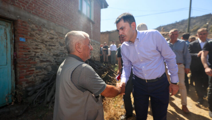 Murat Kurum, İzmir Ödemiş’te meskenlerini kaybeden vatandaşları ziyaret etti