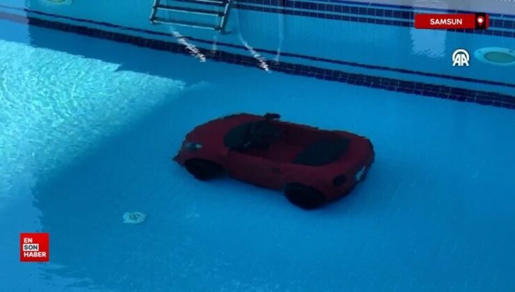 Samsun’da akülü otomobiliyle havuza düşen 4 yaşındaki çocuk boğulma tehlikesi geçirdi