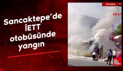 Sancaktepe’de İETT otobüsünde yangın çıktı