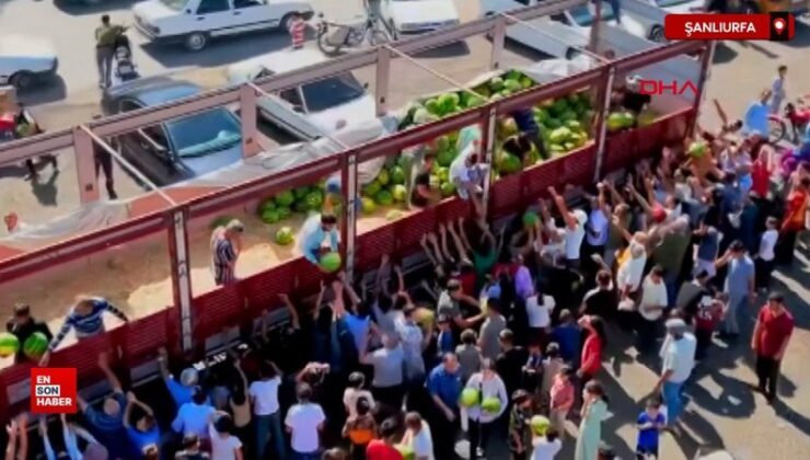 Şanlıurfa’da 27 ton karpuz fiyatsız dağıtıldı