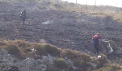 Sinop’ta çalılık alanda çıkan yangında kalan bir bayan, itfaiye gruplarınca kurtarıldı