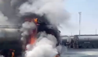 Şırnak’ta akaryakıt yüklü tanker, alev alev yandı