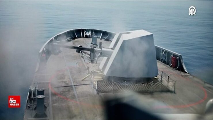 TCG İstanbul fırkateyni fiili atış testlerinde tam isabet sağladı