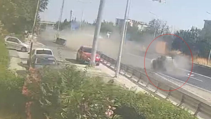 Tekirdağ’da feci kaza: Araç bariyerlere saplandı