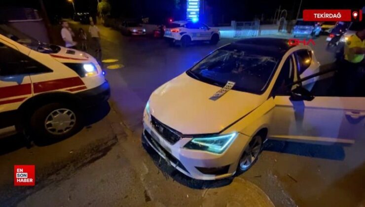 Tekirdağ’da polisten kaçan motosiklet arabayla çarpıştı