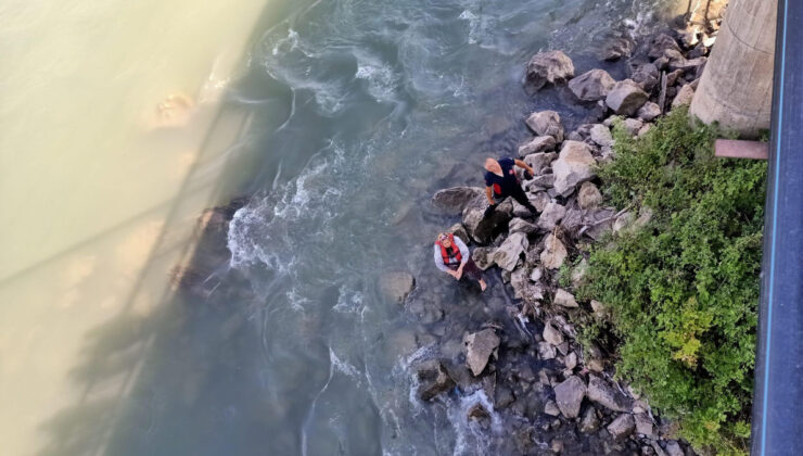 Tokat’ta baraj kapağı açılınca çayda mahsur kaldı