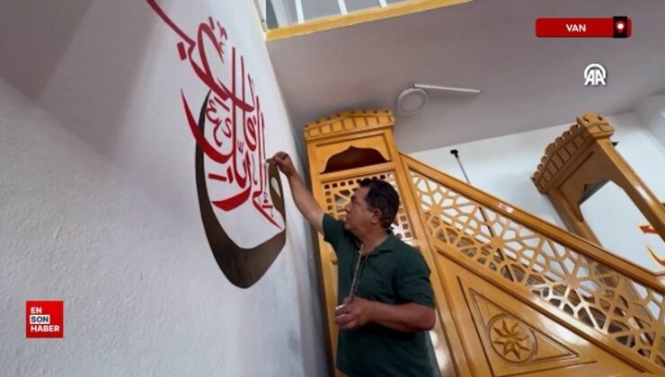 Van’da istekli nakkaş iki yılda 20 caminin duvarlarını ayet ve işlemelerle süsledi
