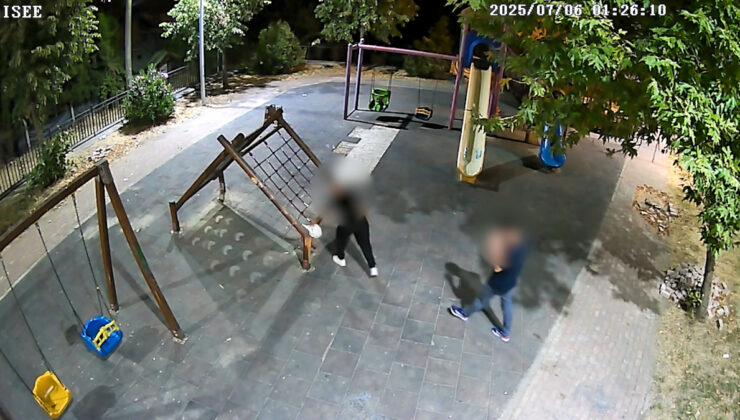 Yalova’da çocuk parkındaki güvenlik kameralarını kırdılar