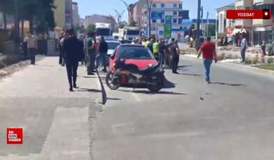 Yozgat’ta hem ehliyetsiz hem de aracı plakasız olan motosiklet şoförü yayaya çarptı