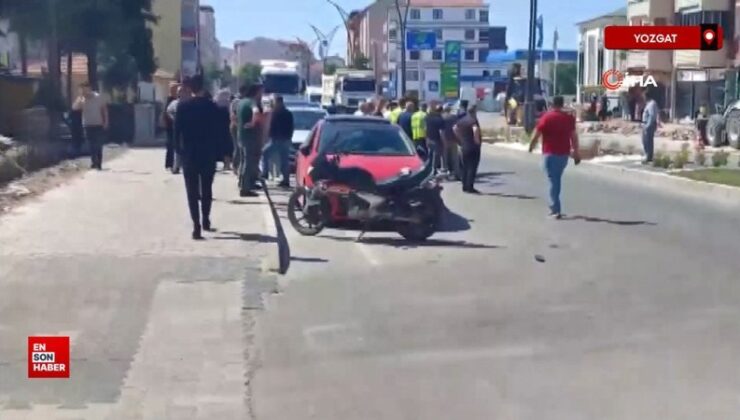 Yozgat’ta hem ehliyetsiz hem de aracı plakasız olan motosiklet şoförü yayaya çarptı