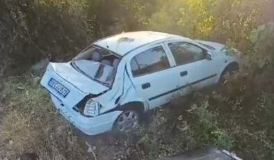 Zonguldak’ta şoför direksiyon hakimiyetini kaybetti: Araba şarampole uçtu