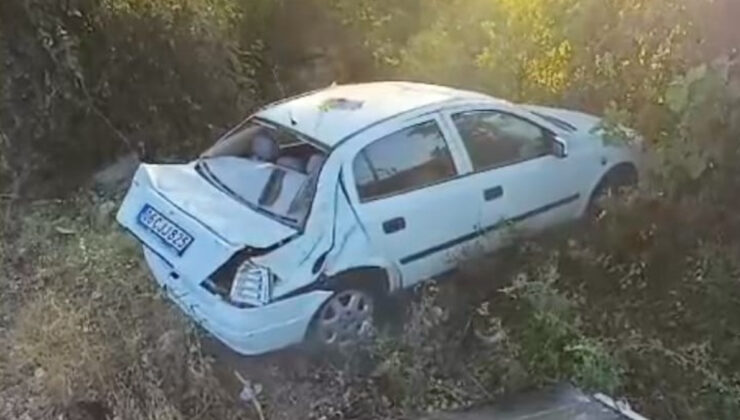 Zonguldak’ta şoför direksiyon hakimiyetini kaybetti: Araba şarampole uçtu