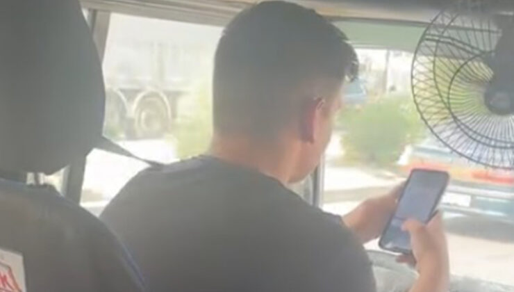 Adana’da telefonla oynayıp sigara içen olmuş sürücüsü pes dedirtti