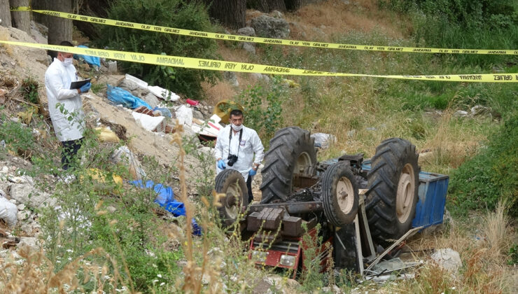 Burdur’da dereye devrilen traktörün şoförü öldü