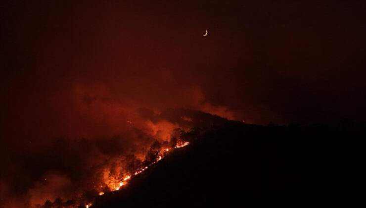 Bursa Orhaneli’de orman yangınına müdahale sürüyor