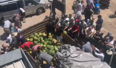 Bursa’da 12 ton karpuzu fiyatsız dağıttılar