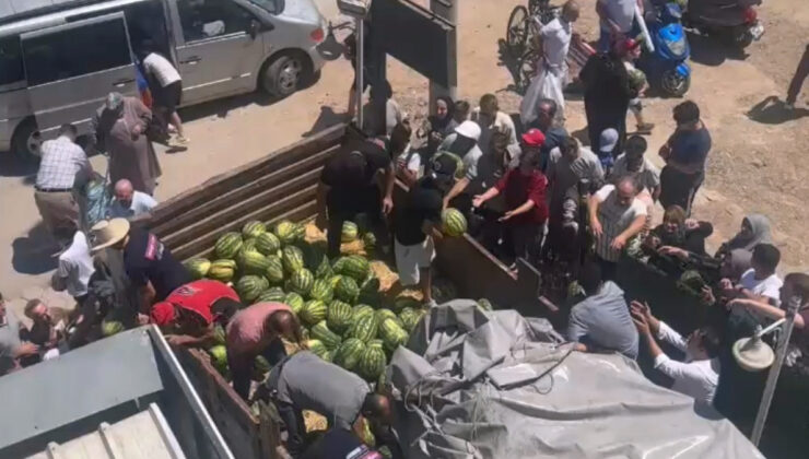 Bursa’da 12 ton karpuzu fiyatsız dağıttılar