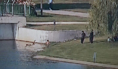 Bursa’da çaya düşen çocuğu güvenlik vazifelisi kurtardı