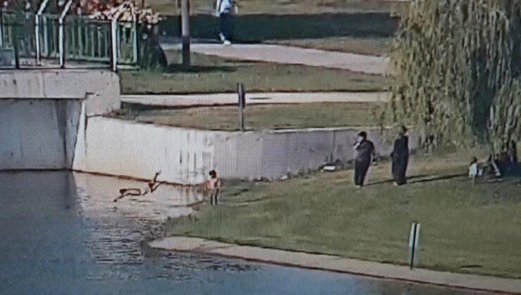 Bursa’da çaya düşen çocuğu güvenlik vazifelisi kurtardı