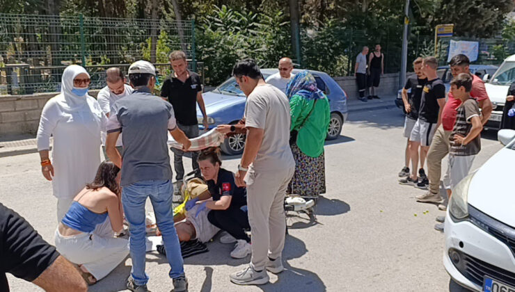 Bursa’da kaza geçiren şoföre vatandaşlar takviye oldu