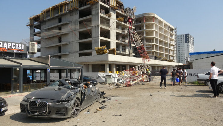 Bursa’da vinç arabanın üzerine devrildi: 1 yaralı