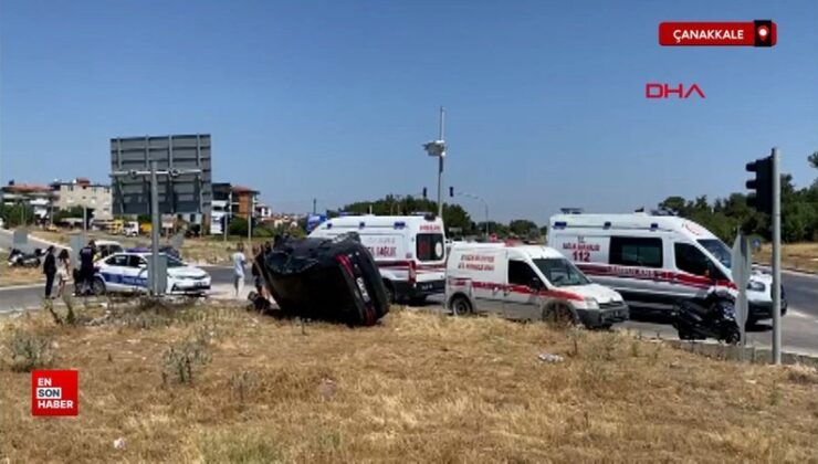 Çanakkale’de motosikletle araba çarpıştı