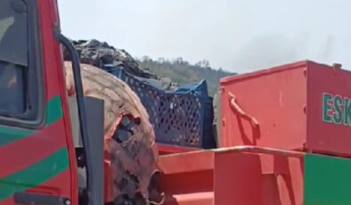 Eskişehir’de 10 şehidin verildiği alevlerin ortasından çıkan arazöz görüntülendi