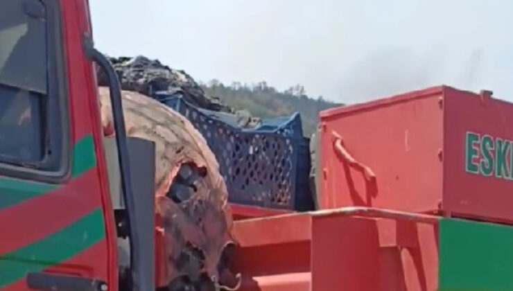 Eskişehir’de 10 şehidin verildiği alevlerin ortasından çıkan arazöz görüntülendi