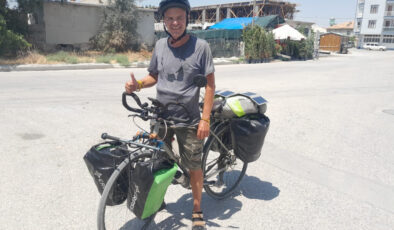Fransız gezginin bisiklet rotası Karapınar’a uzandı