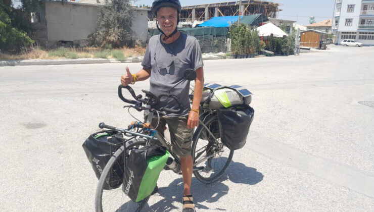 Fransız gezginin bisiklet rotası Karapınar’a uzandı