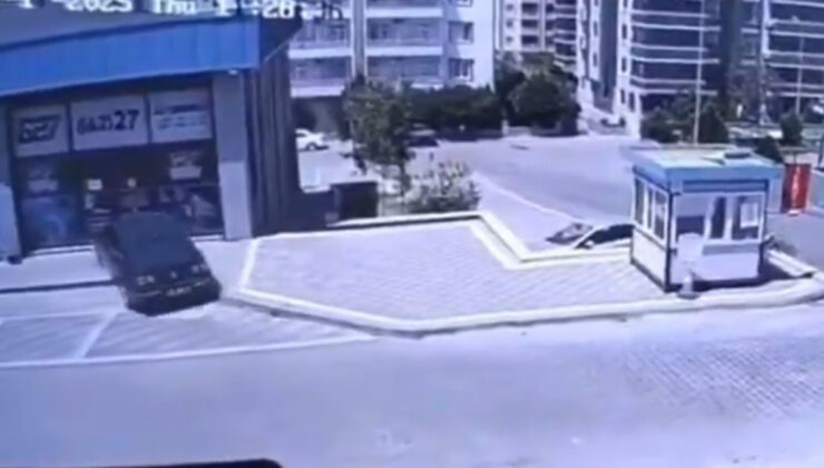 Gaziantep’te fren yerine gaza bastı: Araba dükkana daldı