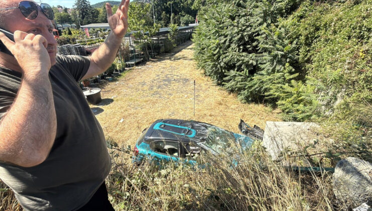 İstanbul’da araçla çarpışıp fidanlığa uçtu