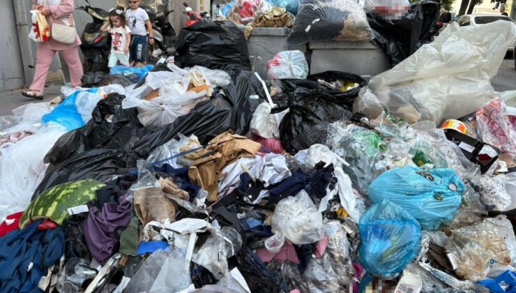 İzmir’de grev olmasa da sokaklar çöp dolu