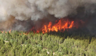 Karabük’te yangının çıktığı nokta kayda alındı