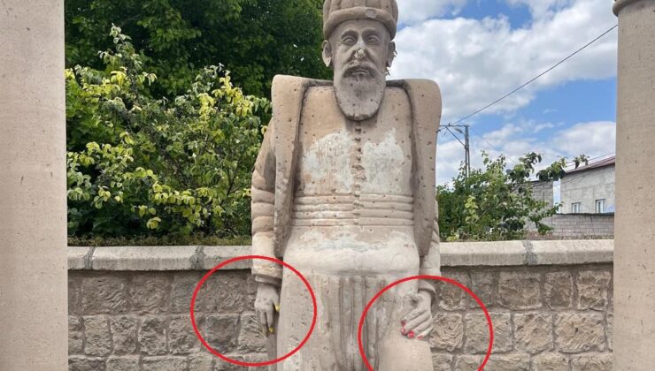 Kayseri’de Mimar Sinan’ın heykeli tahrip edildi