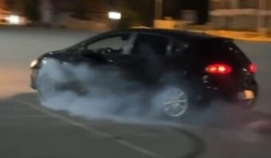 Konya’da drift görüntüsü, 55 bin lira ve ehliyete mal oldu