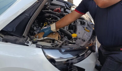 Muş’ta arabanın motoruna sıkışan yavru kedi kurtarıldı