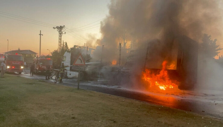 Nevşehir’de seyir halindeki tırdan alevler yükseldi