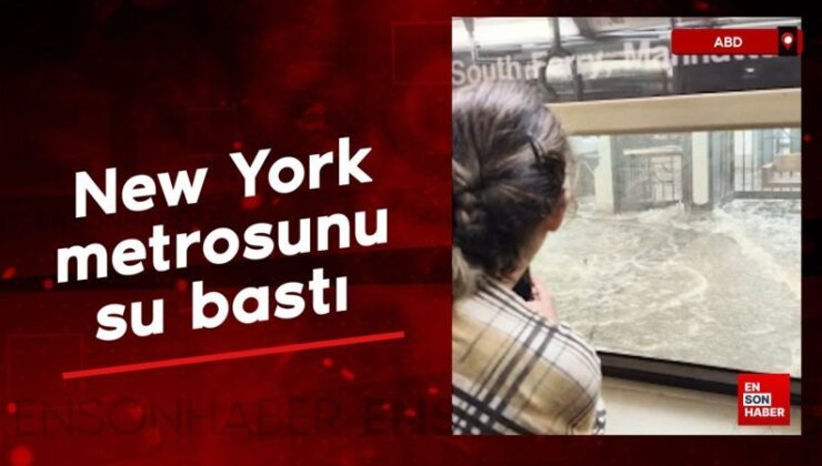 New York’ta şiddetli yağışlar sonrası metro istasyonunu sel bastı