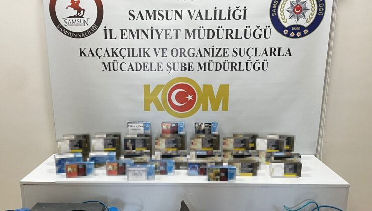Samsun’da kaçak makaron ve sigara sarma makinesi bulundu