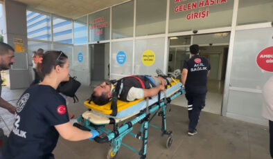 Samsun’da personelin üzerine demir modülü düştü